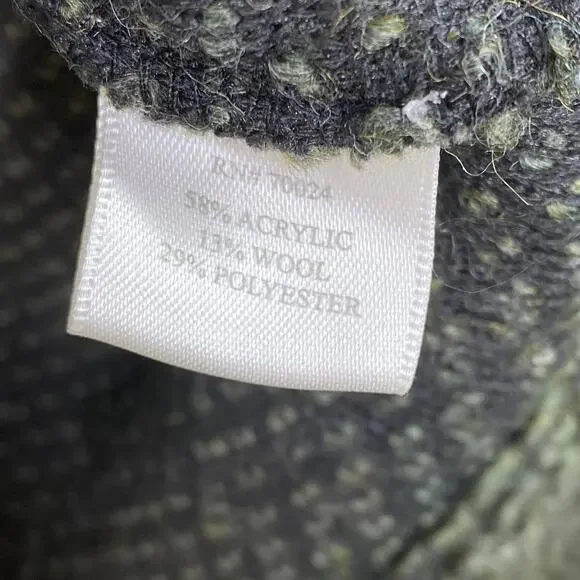 Bobi Los Angeles Green Wool Blend Knit Long Sleeve Sweater Women's Size Small S - Picture 7 of 8